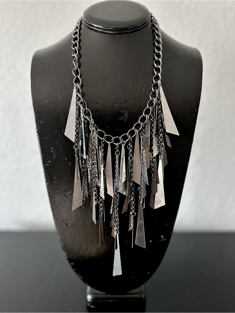 Statement Silver-Tone Fringe Chain Necklace - Women Jewelry